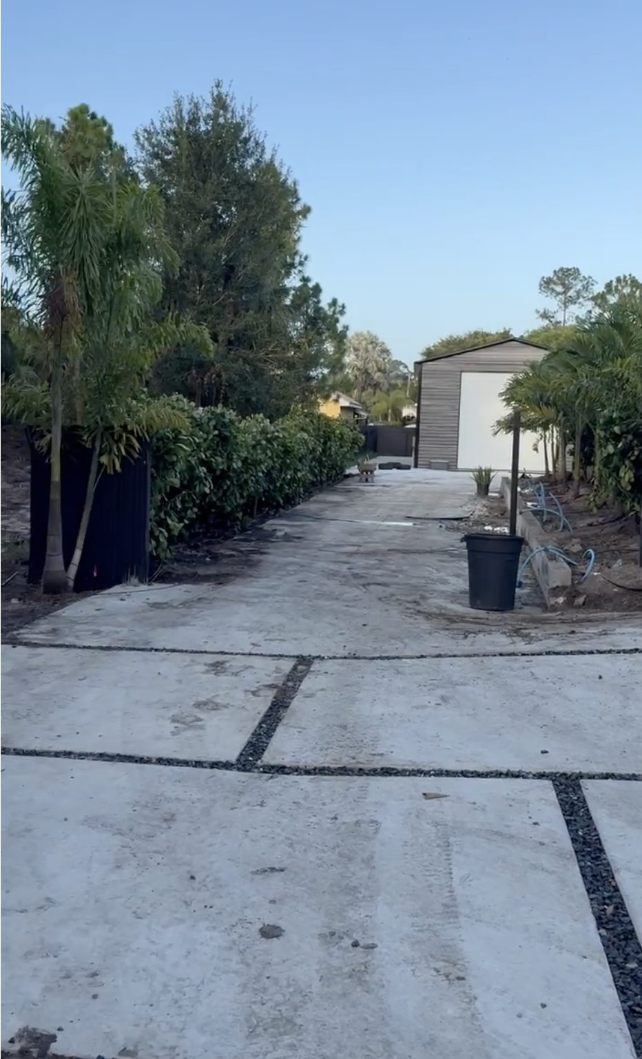 Hedge line and drive after install